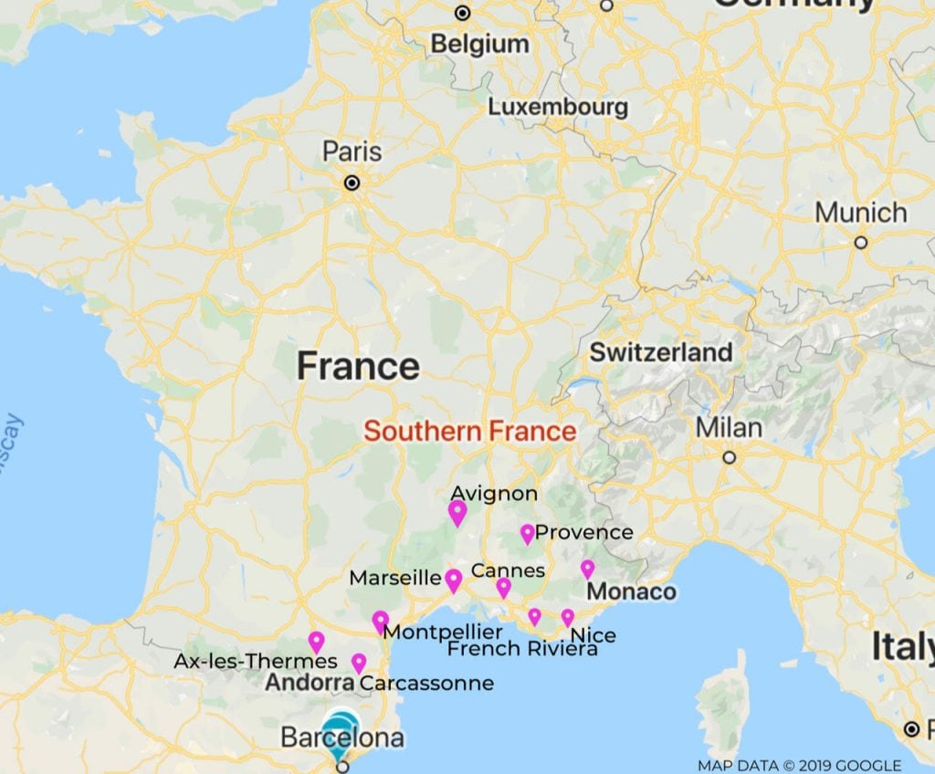 法国南部最好的地方地图