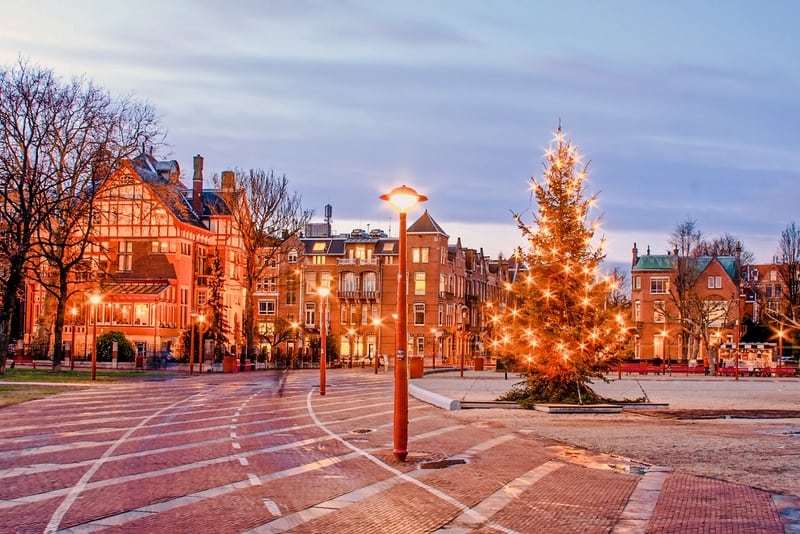 在欧洲的阿姆斯特丹过圣诞节