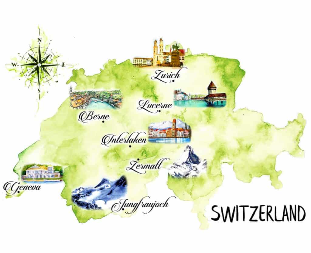 瑞士地图:行程5天