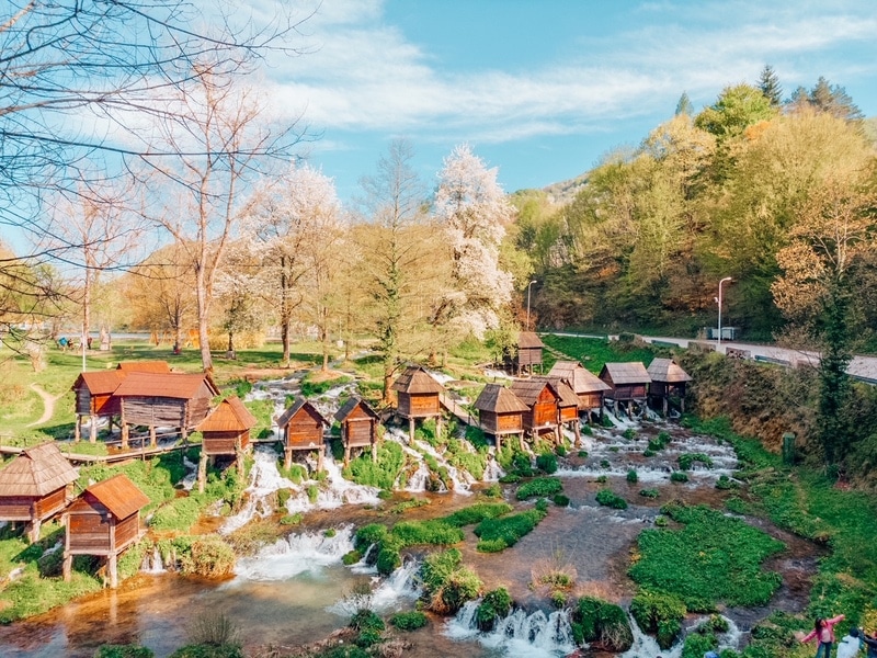 波斯尼亚和黑塞哥维那的Jajce镇和Pliva瀑布