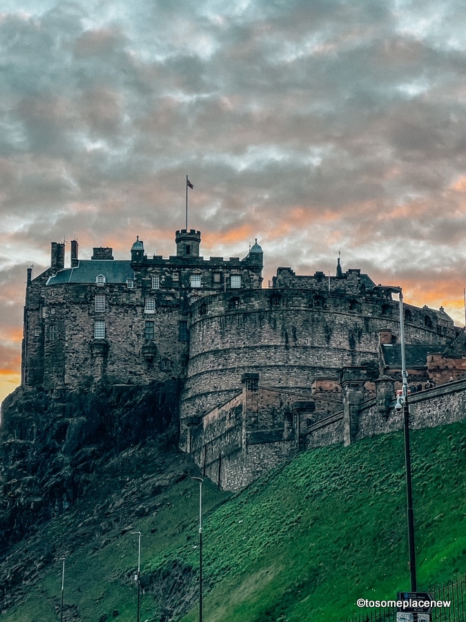 爱丁堡城堡落日