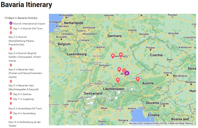 巴伐利亚观光地图