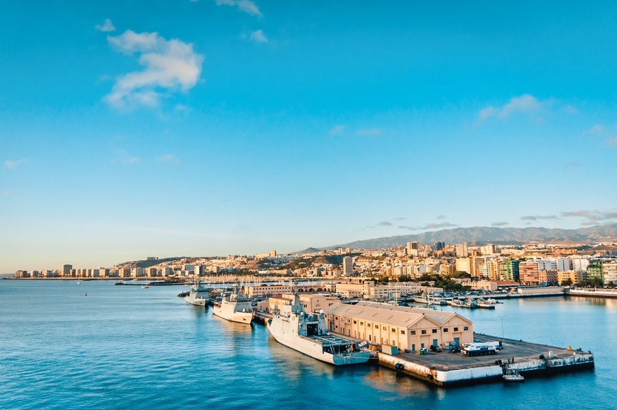 西班牙大加那利岛拉斯帕尔马斯市的美丽景色
